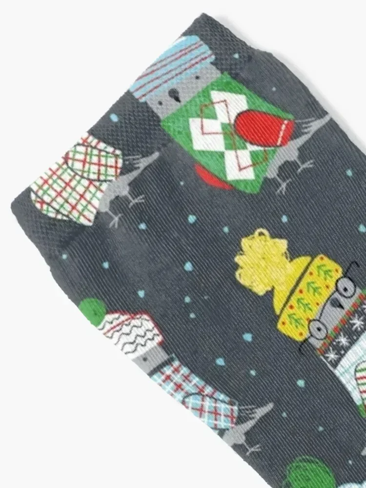 Christmas Pigeons - Dark background Socks basketball Wholesale Stockings man hip hop Socks Female Men's