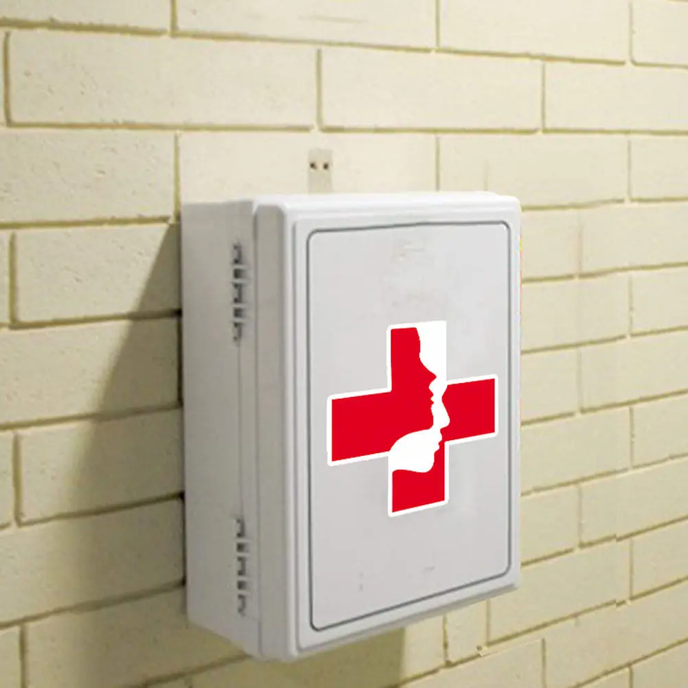 Sticker First Aid Symbol Self-Adhesive PVC Decal Easy Install Remove Multifunctional Emergency Sign for Ambulance