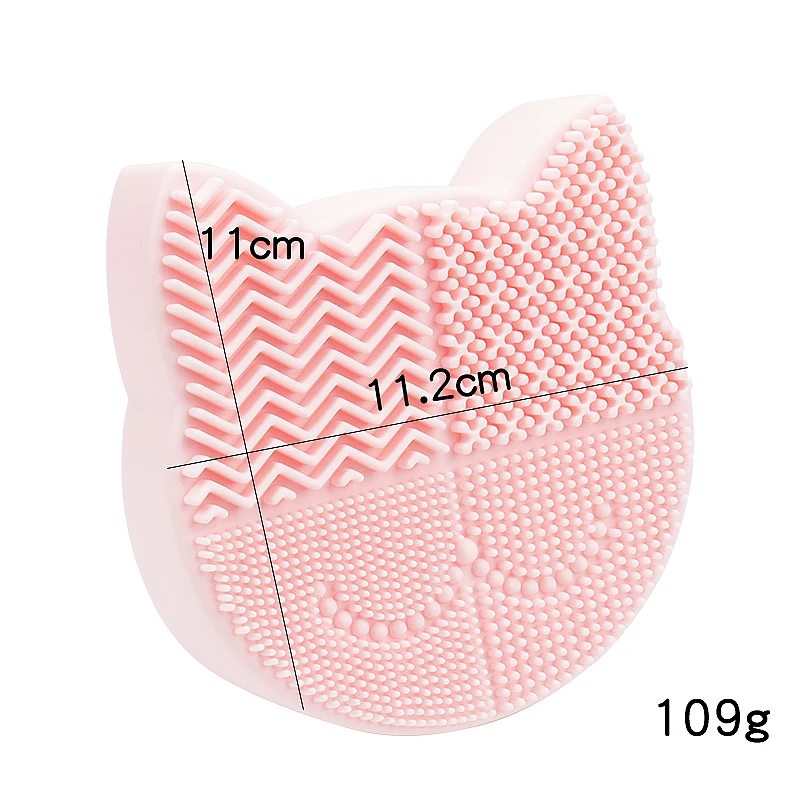 Tapete de limpieza de brochas de maquillaje de silicona multifuncional y caja de almacenamiento, brochas para base, almohadilla limpiadora de lavado, tabla de fregado, herramienta de belleza