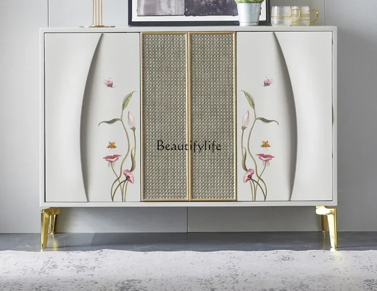 

Door shoe cabinet light luxury entrance home storage bucket cabinet decorative partition storage