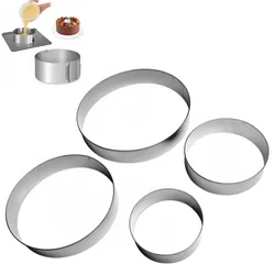 1 Piece Pastry Decoration Stainless Steel Cake Tool Cake Adjustable Ring Round Small Kitchen Accessories