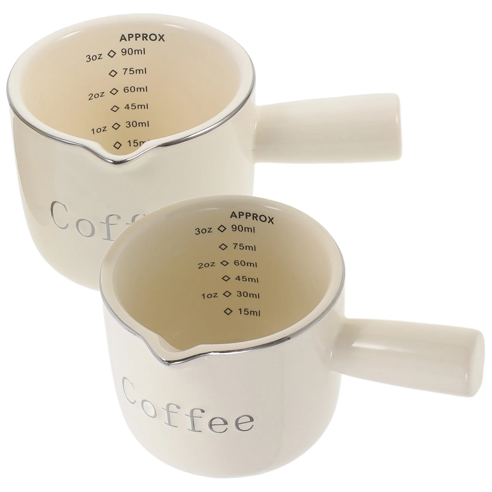 

2Pcs Ceramic Coffee Creamer Pitcher Small Milk Jug Smooth Surface Multi-Use Sauce Syrup Container for Home Bar