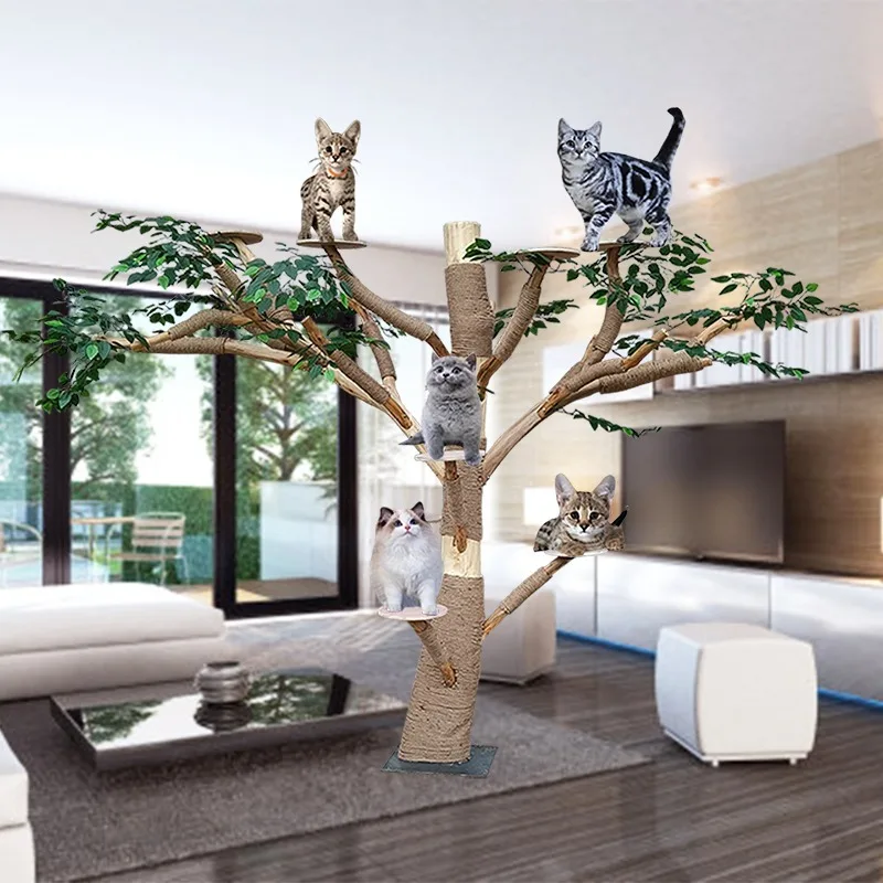 Cat Climbing Frame Sisal Scratches and Wear-resistant Cast Nest Tree Cat Scratching Post Strong Bearing Capacity Pet Products