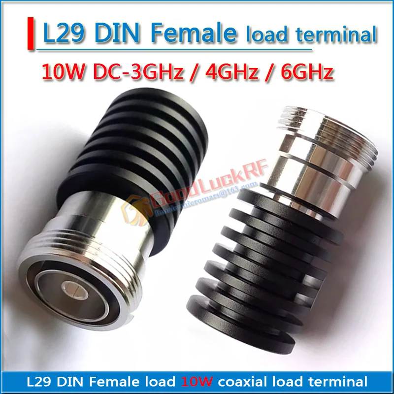 

high-power 10W 50 ohms L29 DIN Female load coaxial Termination DUMMY load DC-3GHz 4GHz 6GHz with heat sink low standing wave