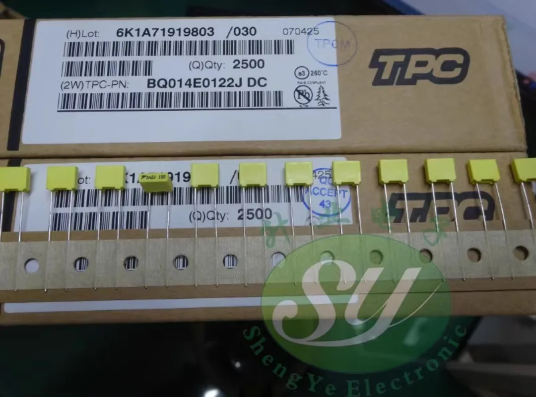 20PCS TPC 0.0012uf/100v 1n2 1200pf 1.2nf 122 New film capacitance 5MM BQ014E0122JYC