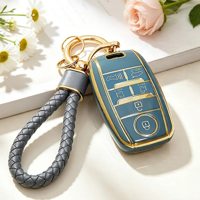 Remote Shell for Kia Sedona Grand Carnival Snugly Sorento L580 Kia Doule Carnival 6 Buttons TPU Smart Keyless Car Key Case Cover