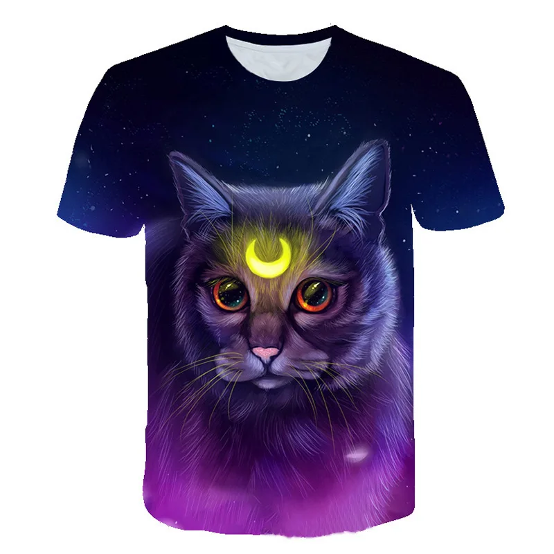 Pet Cats Dogs and Wolves Lion 3D Print Summer Tees Streetwear Crew Neck Short Sleeve Casual Oversized Men Women T-shirt Clothes