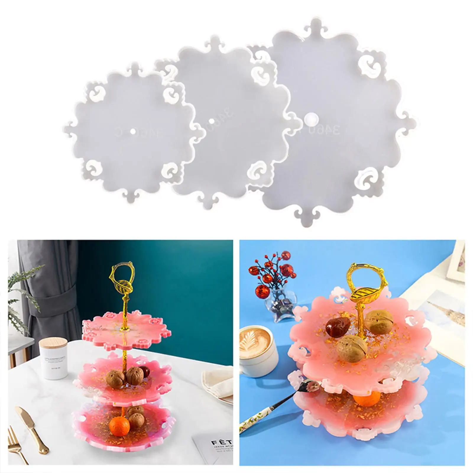 3 Layer Silicone Fruit Tray Resin Casting Crafts DIY Handmade