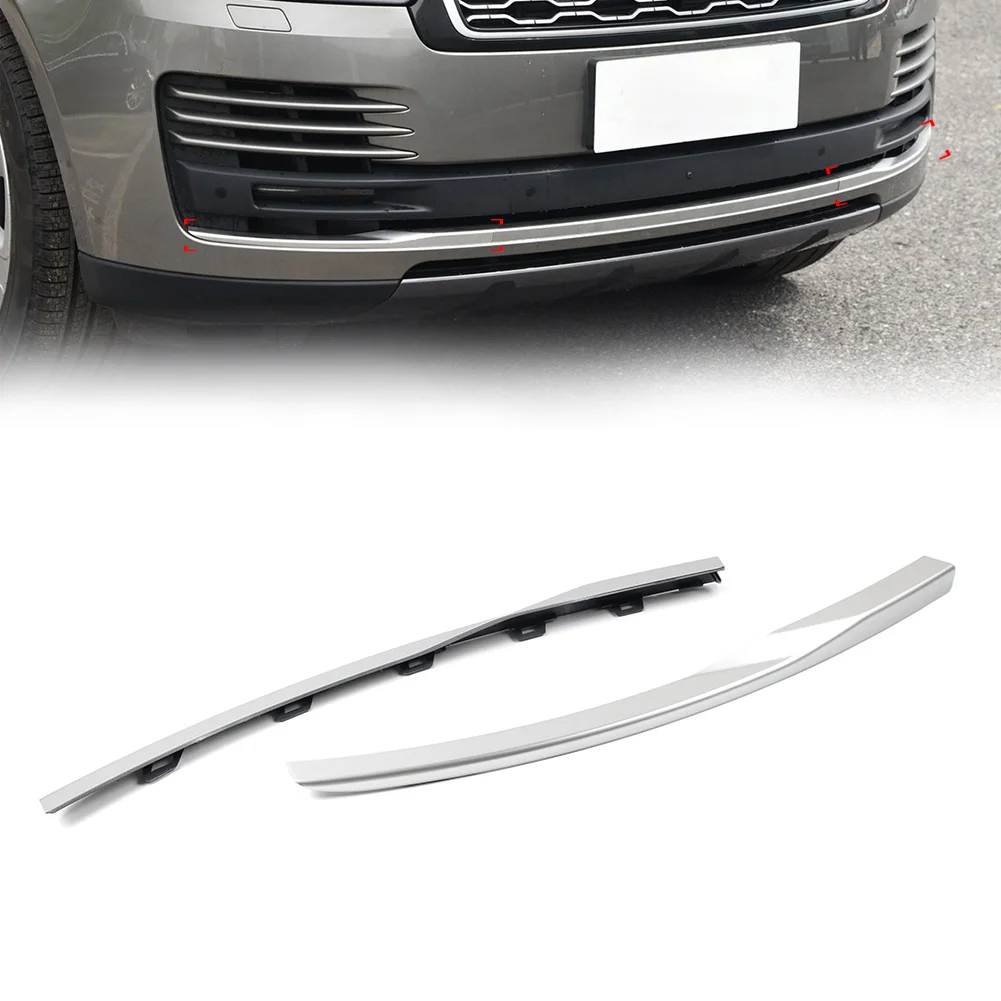 2 PCS Car Front Bumper Insert Molding Trim Strip Decorative Accessories For Land Rover Range Rover 2018 2019 2020 2021 2022