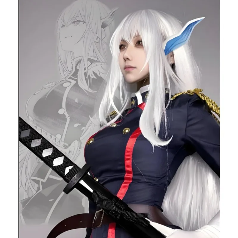 Anime Mato Seihei No Slave Kyouka Uzen Cosplay Costume Uniform Skirt Hat Prop Accessories Full Set Party Carnival Dress Up Cloth