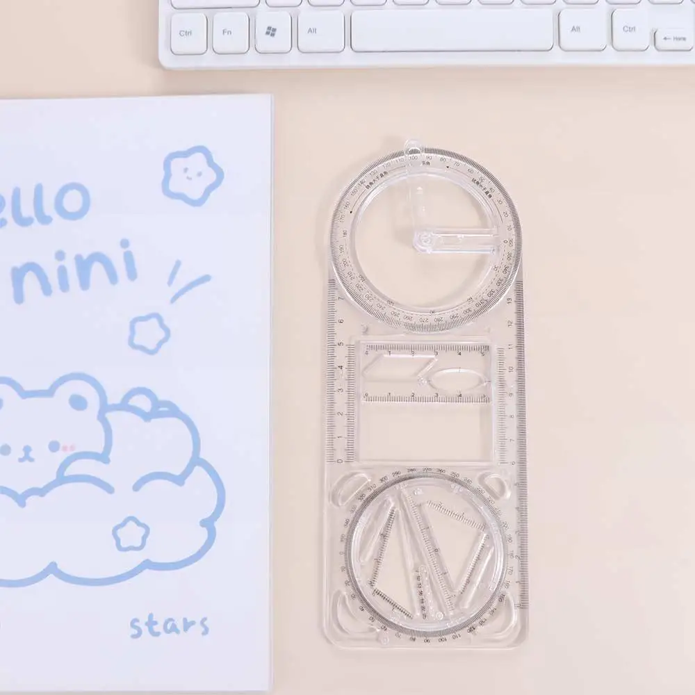 Activity Angle Drawing Ruler Multifunctional 360 ° Movable Geometry Ruler Ruler Straight Measurement Drawing Template