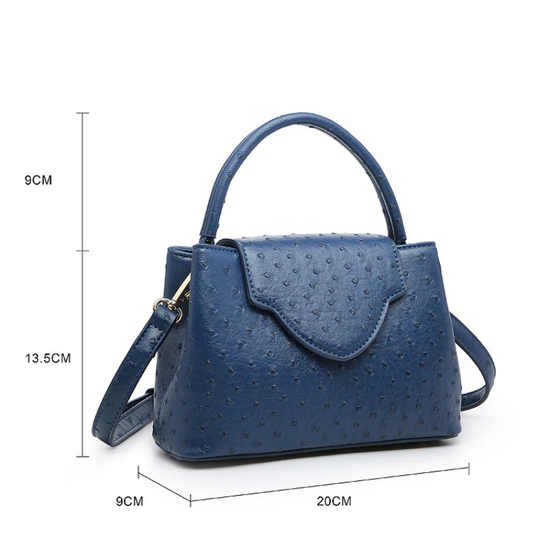 Mobile Phone Bag Noble Ostrich Pattern Snake Pattern Handheld One Shoulder Diagonal Cross Multi Functional Mini Square Bag