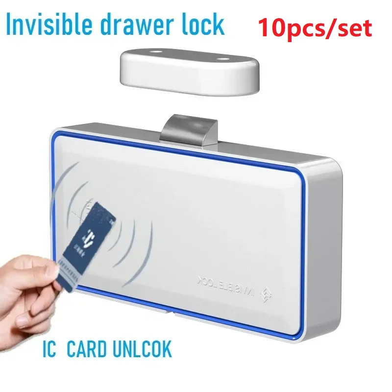 

10pcs/set Cabinet Lock Invisible Drawer Lock Electronic Locks for Sauna Locker Drawer Lockers RFID Lock Smart Furniture Locks