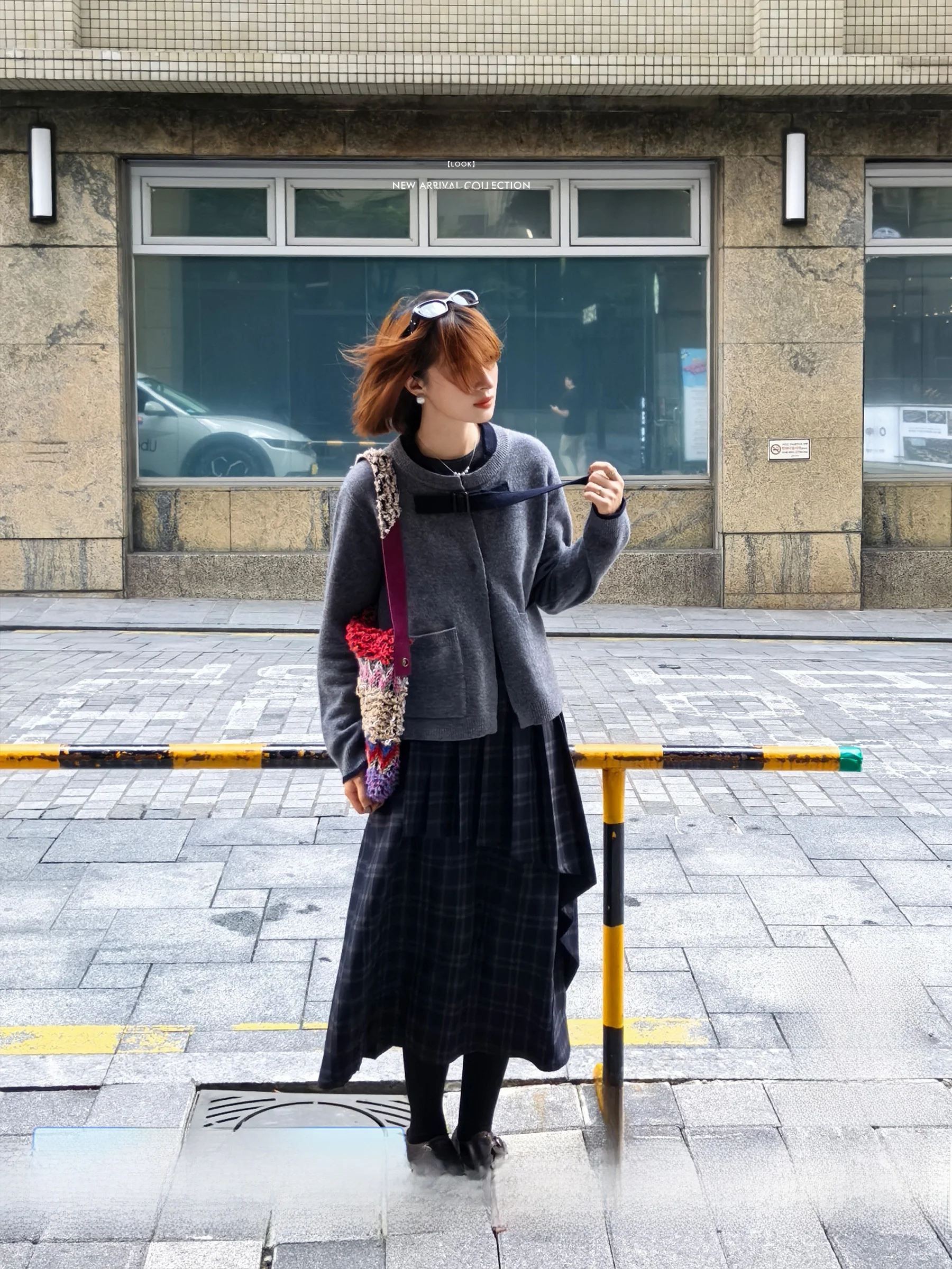 

Gwen Layers Design Plaid A-Line Skirt Women's High Waist Polyester Fiber Skin-Friendly Breathable Daily Wear
