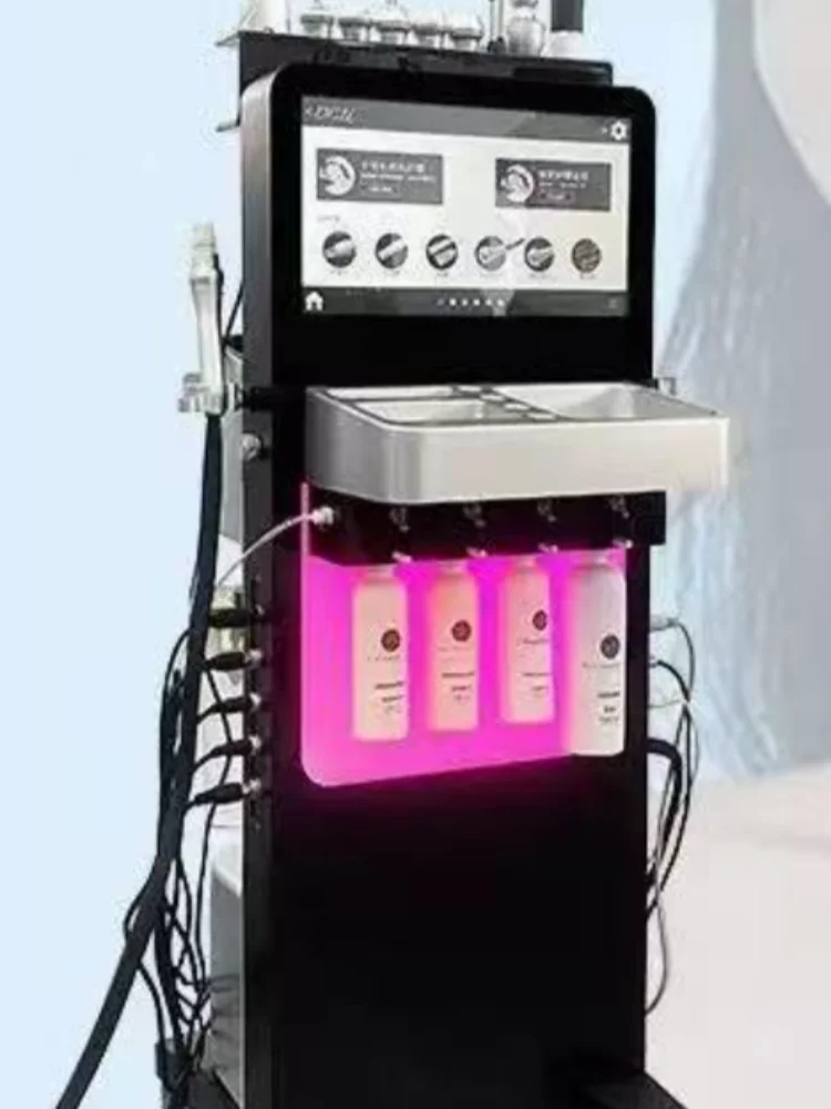 البيع الأصلي H2O2 التنظيف العميق أكوا قشر الوجه للبيو مايكرو الأكسجين الوجه شد الوجه الماس Dermo Brassion