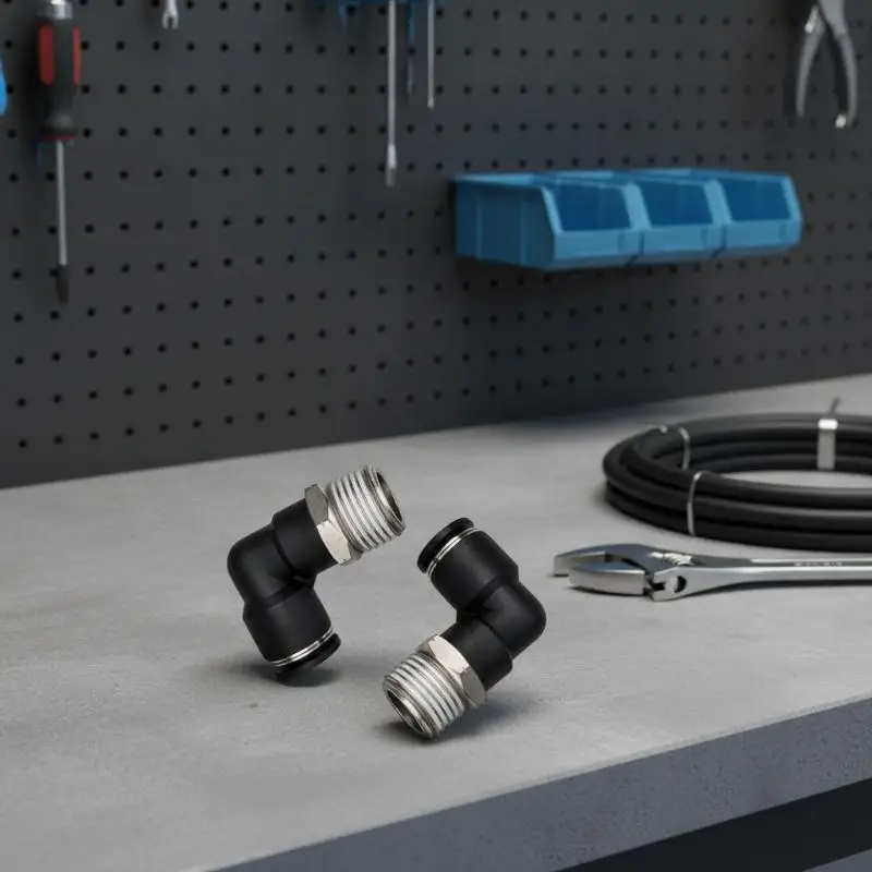 Push Fit 90° Pneumatic Elbow Fitting Oxidation Resistant Copper Air Tube Connector PL4-01 PL6-02 for Dental Clinic Equipment