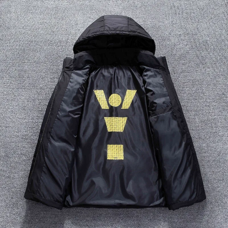 2023 New Men Down Jacket Winter Coat Short Loose Sport Leisure Parkas Thicken Warm Outwear Detachable Cap Trend Overcoat