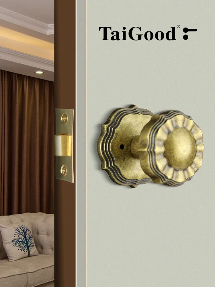 

Shiliantai Good Copper Lock, Brass Ball Lock, All Copper Indoor Room Door Lock Bathroom Lock LP 1210-2