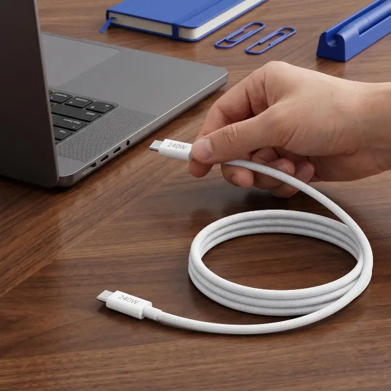 high-speed data cable 240W ultra fast Charging braided dual C-type data cable Huawei universal charging cable