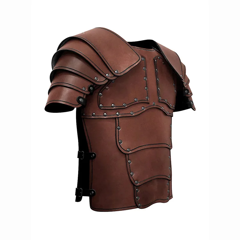 Medieval Leather Body Chest Guard Armor Viking Knight Pirate Gladiator Cosplay Costume Halloween LARP Cuirass Breastplate Coat - view 6