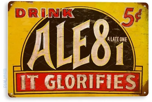 Letrero Metálico Decorativo de Pared con Diseño de Refresco Ale81, Estilo Retro para Tienda o Comercio, A206