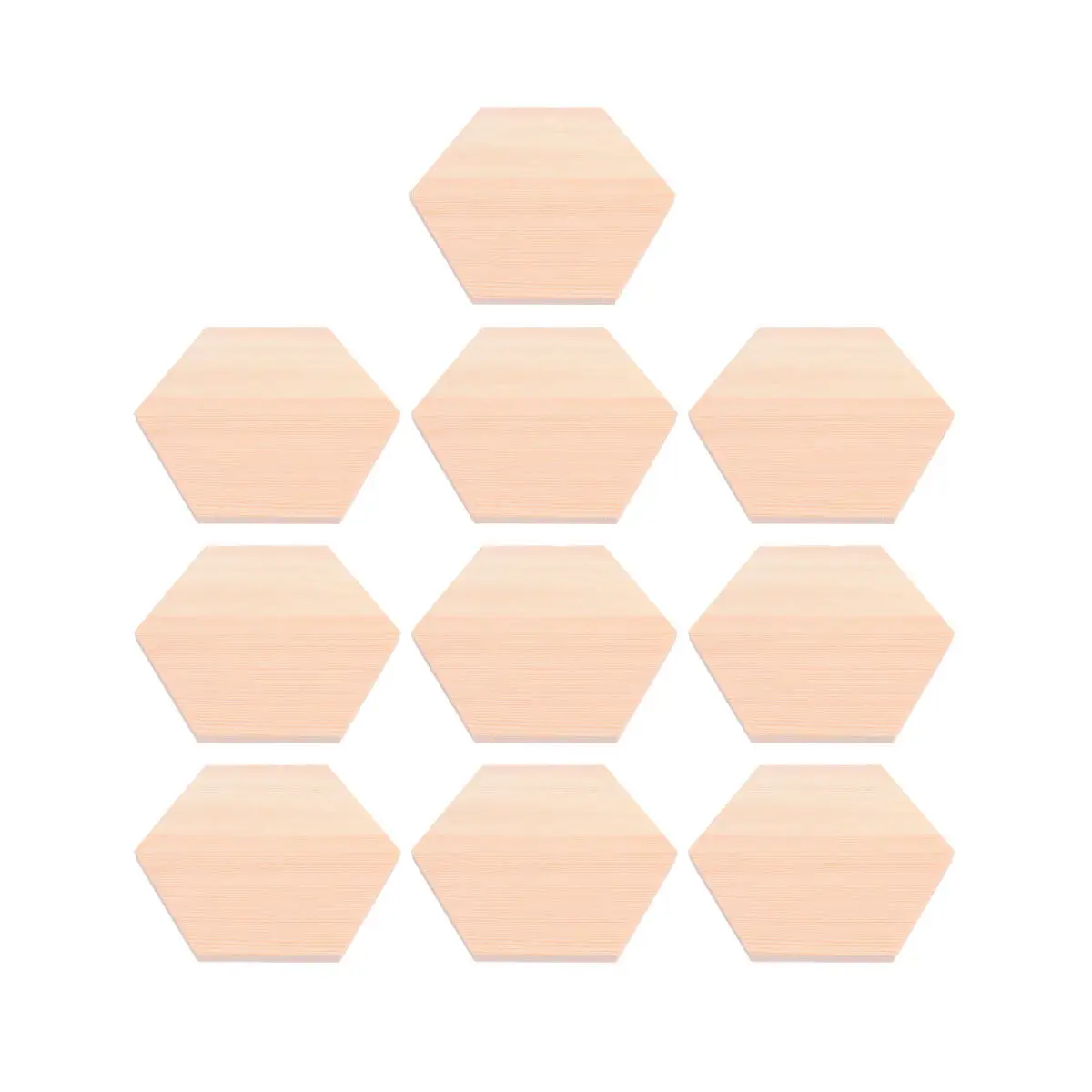 10Pcs Hexagon Polygonal Wood Blocks Premium Pine Craft Plank Blank Surface Easy to Paint Draw Write DIY Decor Gifts Projects
