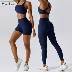 Ammorbidire Yoga Set 2 pezzi tuta sportiva donna palestra Set donna Fitness tuta allenamento tuta abbigliamento sportivo femminile abbigliamento Yoga ad asciugatura rapida