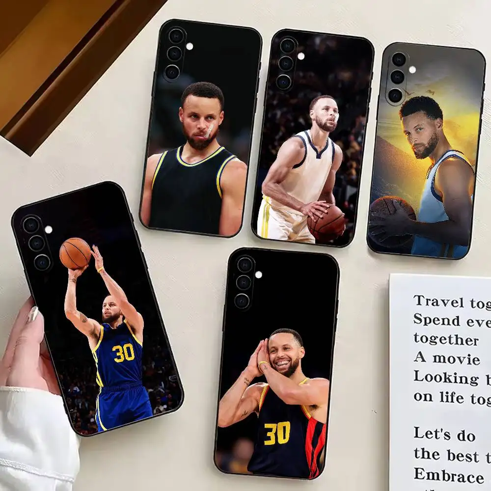 B-Basket-ball S-Stephen c-curry-es funda de teléfono para Samsung Galaxy A73,A72,A71,A70,A53,A52,A51, funda negra de silicona suave