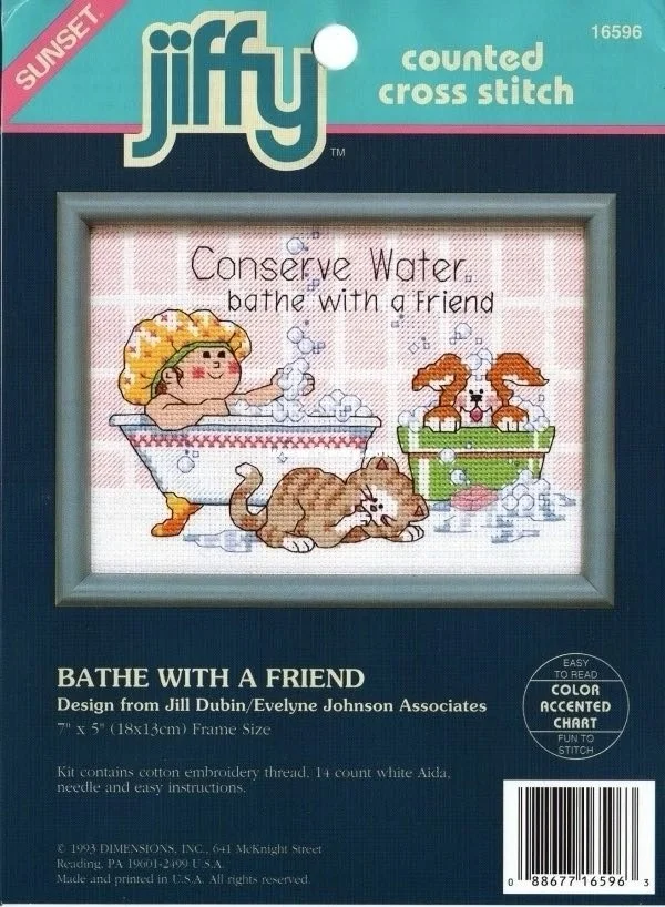 DIY needle 7-Dim_16596 Pleasant Bathing 28-21 Cross Stitch Set Counted Cross Stitch Kit  28ct 14ct 32ct Metallic aida