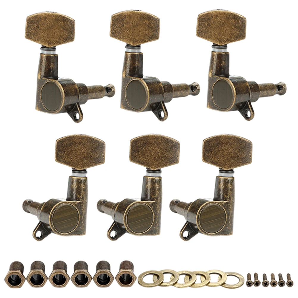 

6pcs Retro Guitar Tuners Acoustic Vintage Alloy Blue Heads Replacement Bass Electric Universal Fit Durable Classic