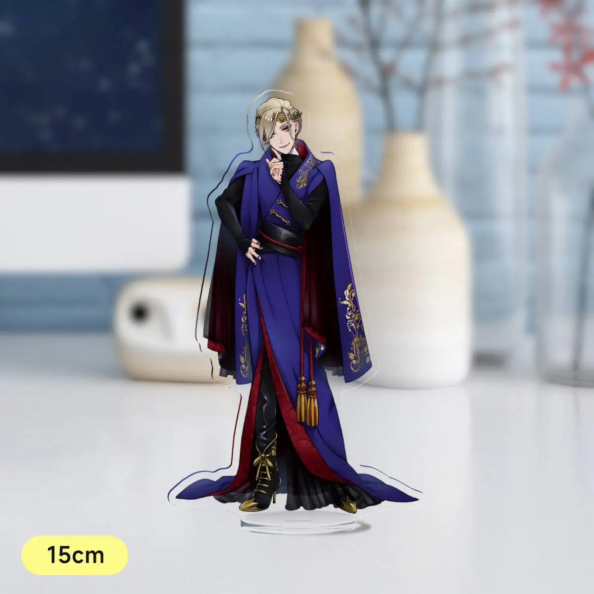 15CM Twisted Wonderland Acrylic Figure Stand Model Plate Desk Decor Cosplay Azul Leona Jade Floyd Xmas Keychains