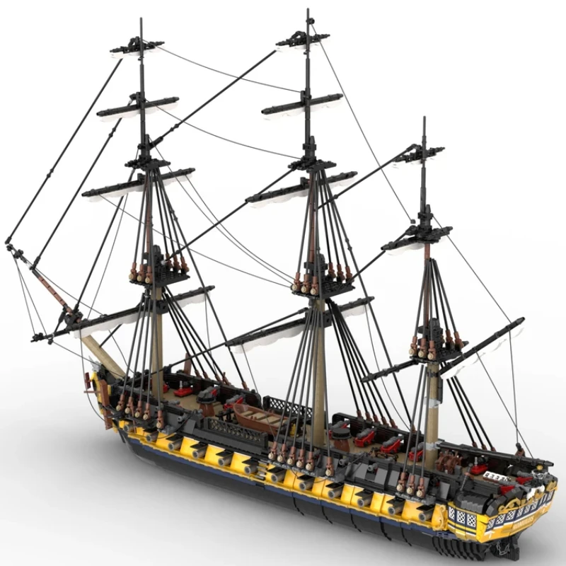 HMS Romulus MOC England & British frigate brick set Royal navy warship model Admiralty full rigged ship buildings block kit toys