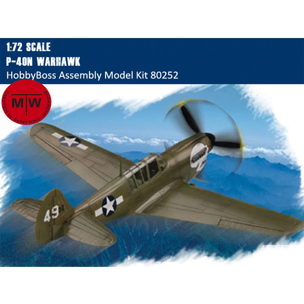 

HobbyBoss 80252 1/72 Scale P-40N Warhawk Fighter Military Plastic Aircraft Assembly Model Building Kits