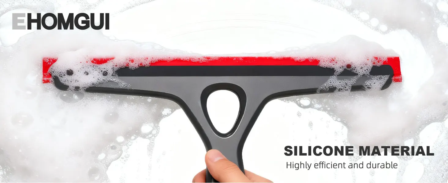 EHOMGUI 2er-Pack Silikon-Handabzieher für Badezimmer, Glas, Arbeitsplatten, Schreibtische, Autofenster – schnell trocknender Reiniger für mehrere Oberflächen – Detail 2