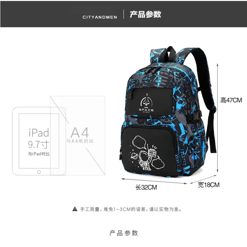 Night Fluorescent Student Schoolbag Spaceman Children School Bags For Boys Waterproof Kids Backpack School Backpack Book Bag