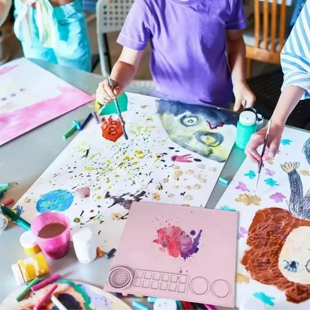 Doodle Mat นุ่มทำความสะอาดถ้วยยาวอายุการใช้งาน Art นักเรียนซิลิโคนพรมภาพวาดเครื่องมือ Doodle วาด Graffiti