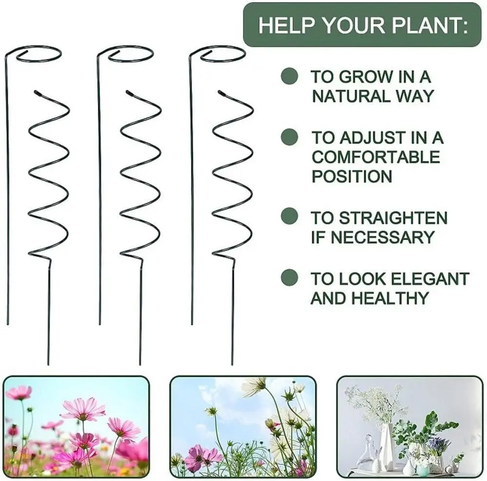 Plant Support Stakes, Metal Single Stemmed Flower Support Hoops，Garden Plant Stakes Plant Prop for Amaryllis Orchid Lily Rose Pe