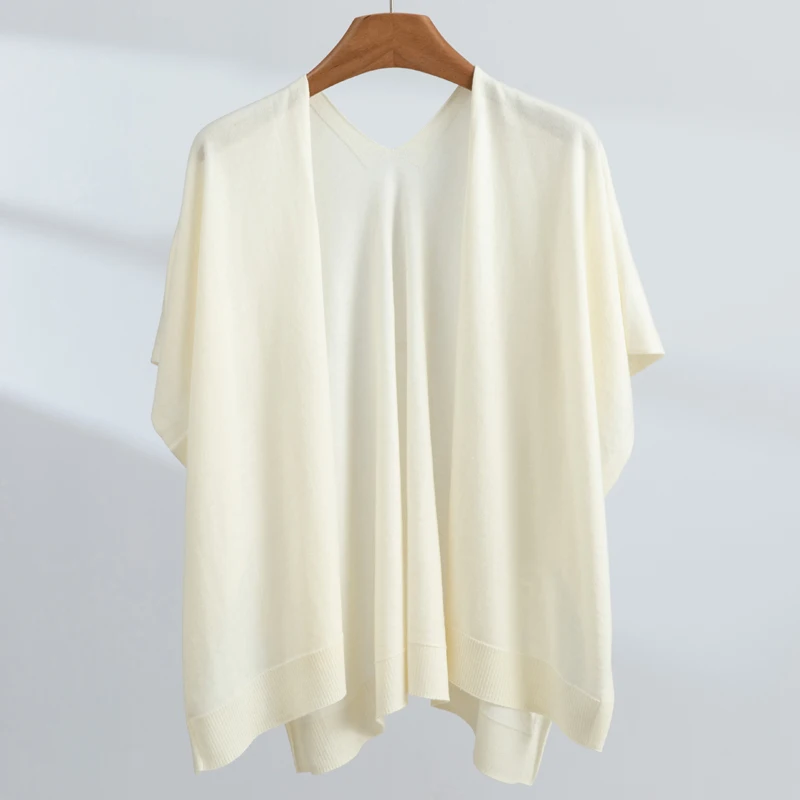 

Four season universal shawl women's loose Korean sweater casual knitted thin cardigan breathable and comfortable solid color