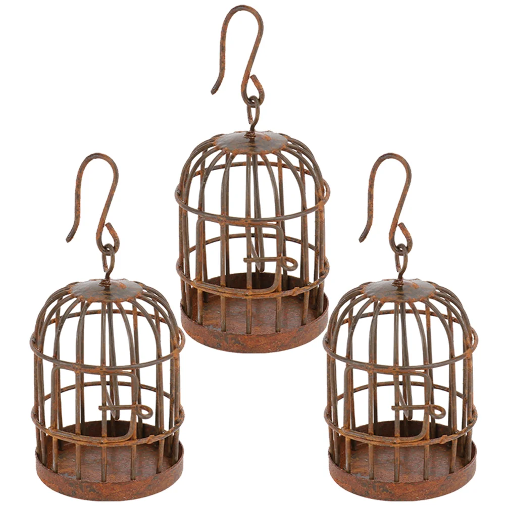 Micro Landscape Birdcage Miniature Adornment House Ornament Small Tiny Cages Decorative Accessory Home