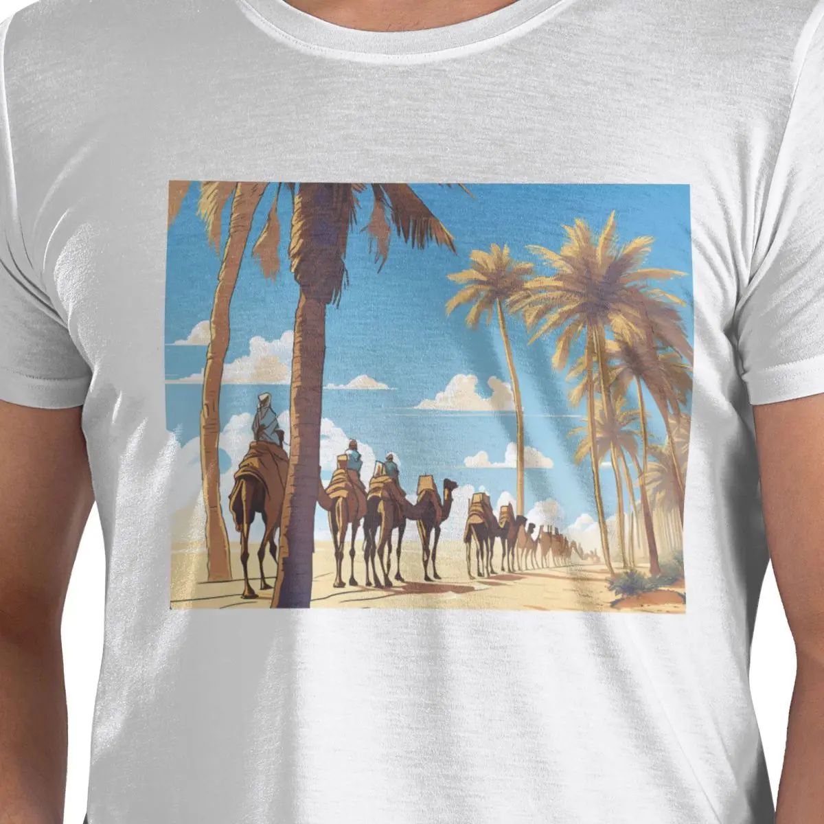 

Футболка Caravan Under The Blue Sky из 100% хлопка, мужские классические футболки, мужские футболки с круглым вырезом и коротким рукавом, S-6XL