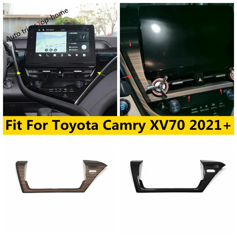 

Car Dashboard Middle AC Air Vent Decor Frame Cover Trim For Toyota Camry XV70 2021 - 2023 Carbon Fiber / Wood Grain Accessories