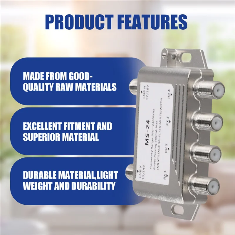 【NOVO】2X 2 Em 4 Out Diseqc 4X2 Switch Sinal Satélite Multiswitch LNB Tensão Selecionada 950-24000Mhz Para Receptor de TV