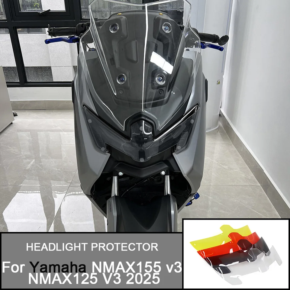 nmax125・nmax155ヘッドライトカバー現行21〜カスタム度up ヤマハ NMAX125/155 V3 2025 ヘッドライト保護ガード グリーン グレー