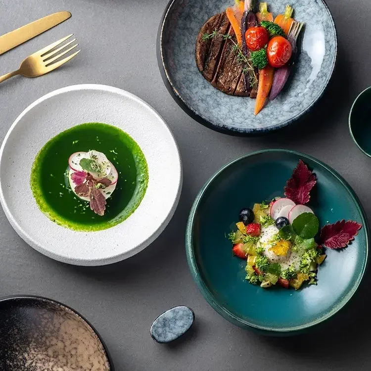 Japanese Creative Distinctive Ceramic Household  Artistic Conception Dishes Tableware Alien Western Style Art Dinner Plates G