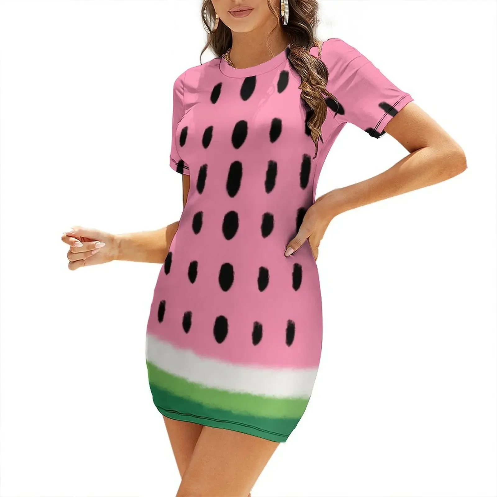 

Simply Watermelonly Short-Sleeved Dress summer dresses for women 2025 women's evening dresses 2025 dress summer 2025 women Dress