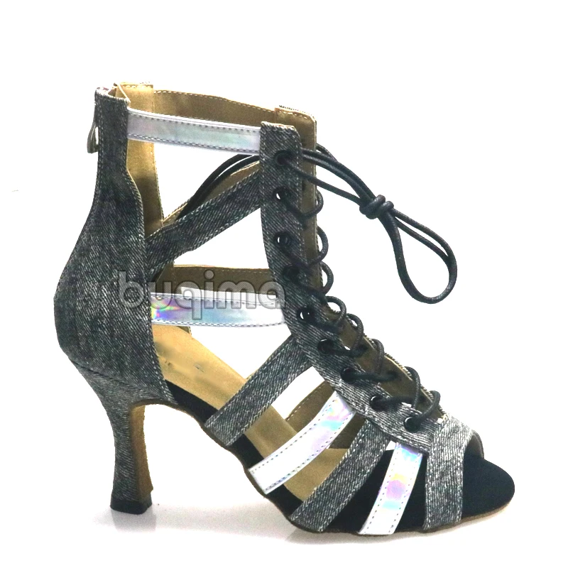 Zapatos de baile de tacón alto para mujer, calzado latino de tono de piel oscura, suela suave para interiores, profesional, gran oferta, Comercio Exterior