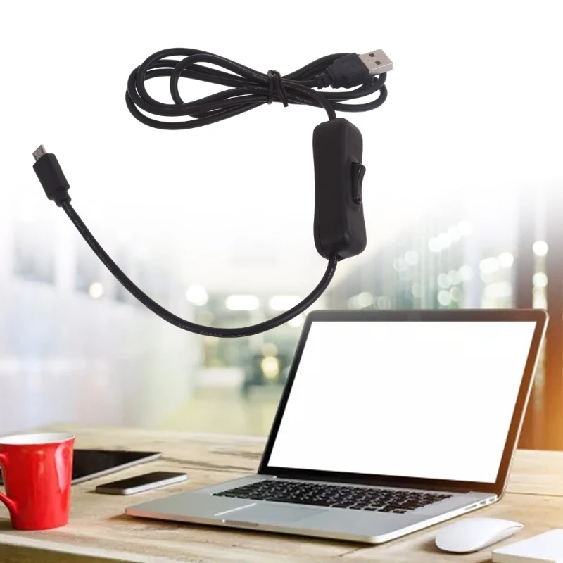 Multi Purpose USB to Micro USB Cable with On Off Button Suitable for Mobile Phone Tablet LED Desk Lamp Fan Bedside Light