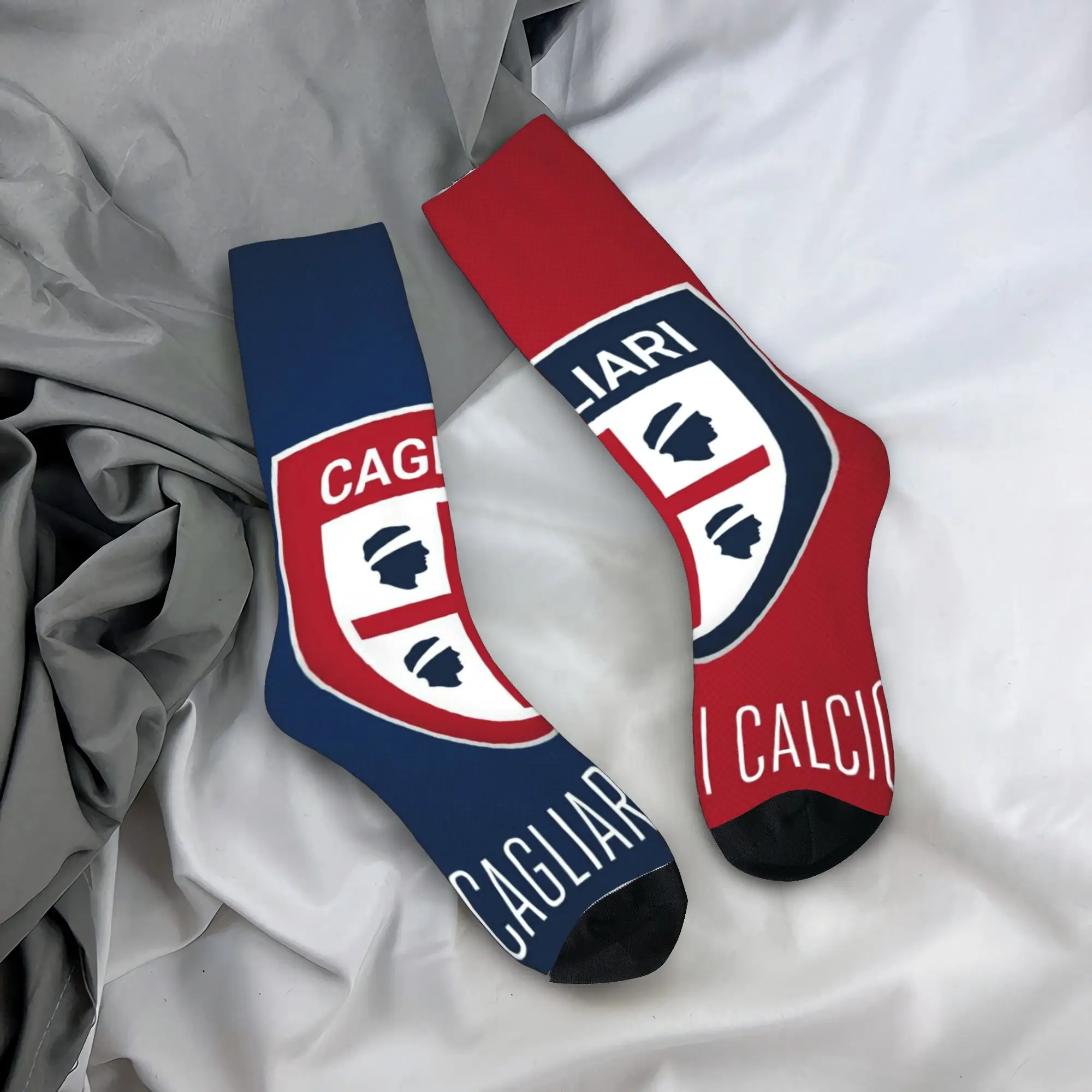 Hip Hop Retro Cagliari Calcio Crazy Men's compression Socks Unisex  Harajuku Pattern Printed Funny Sock Match Day Essentials