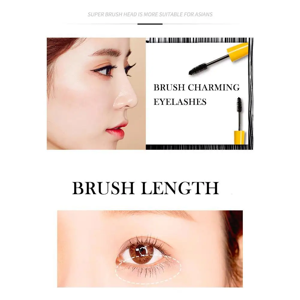 3D ผ้าไหมเส้นใย Curling มาสคาร่าหนาสีดํากันน้ํา Eye Eyelash Blooming แต่งหน้ามาสคาร่า Lasting Lashes ไม่เข้มข้น