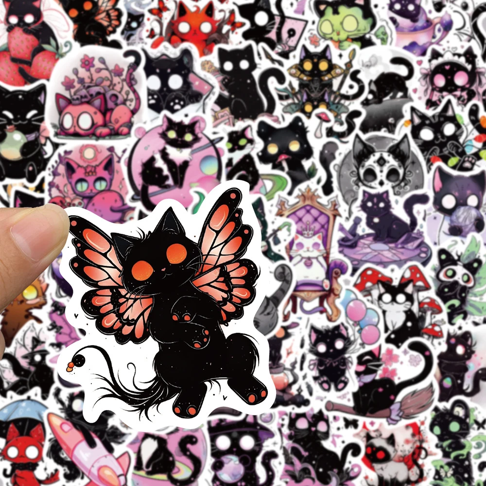 10/30/50pcs Horror Magic Demon Cat Cartoon Stickers Graffiti Phone Laptop Skateboard Cool Goth Decoration Decals for Kids Toys